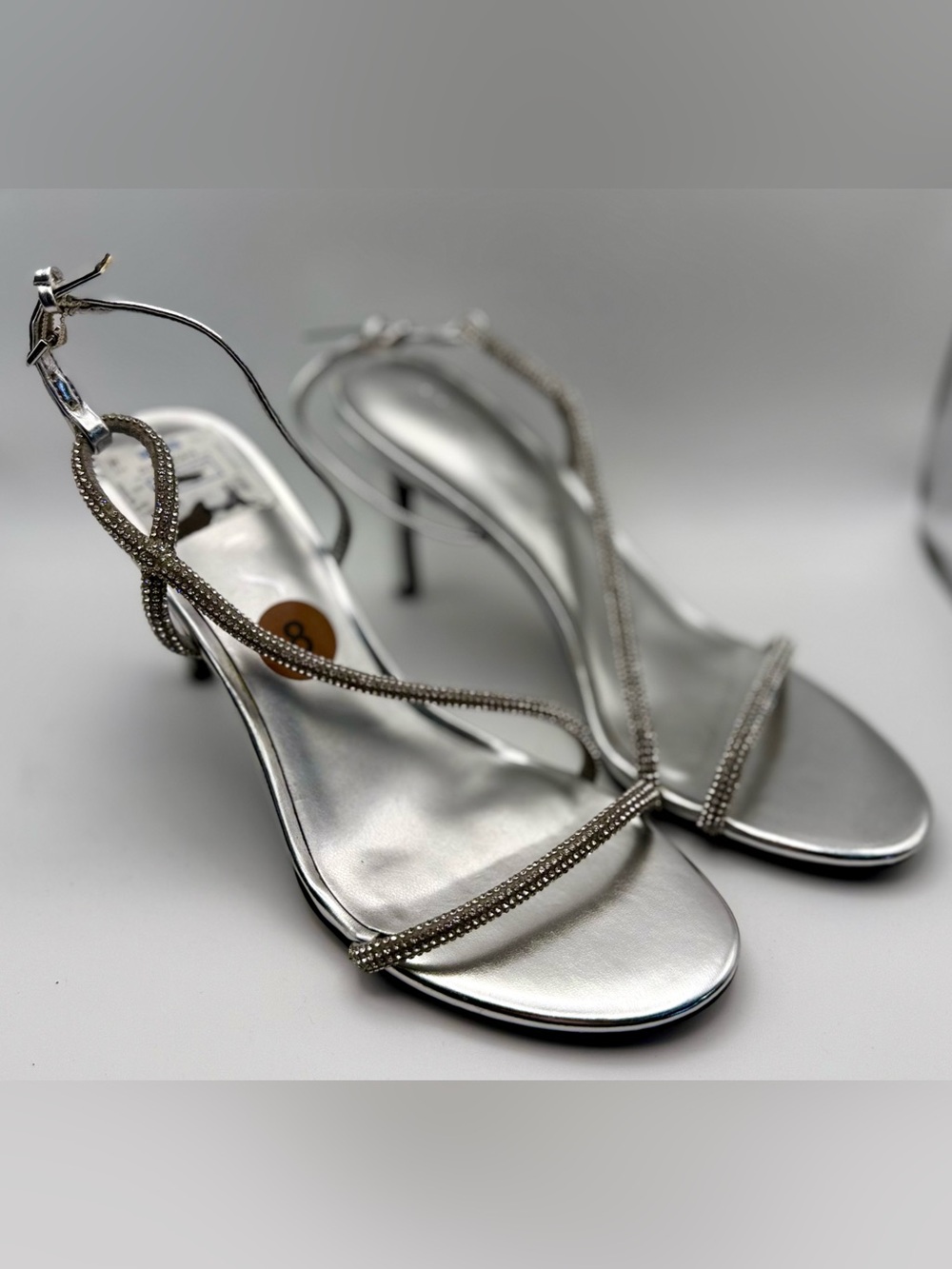 Silver Rhinestone Strap Women’s Dress Sandals